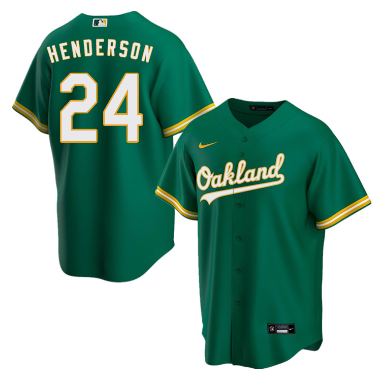 Nike Men #24 Rickey Henderson Oakland Athletics Baseball Jerseys Sale-Green